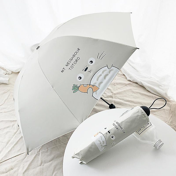 Cartoon Totoro Regn- og Solparaply til Kvinder Vindtæt Japansk Glibli Studio UV-paraply Bærbar Parasol Fin Gave (FMY) Wathet