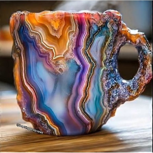 Mineral Krystall Kaffe Kopper, Flerfargede Kaffe Kopper Med Håndtak For Hjem & Kontor (FMY) Multicoloured