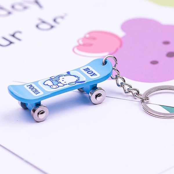 Sanrioed Cartoon Cute Skateboard Metal Cinnamoroll Kuromi Hello Kittys Kawaii Keychain Zinc Alloy Skateboard Pendant Accessories  (FMY) Pachacco