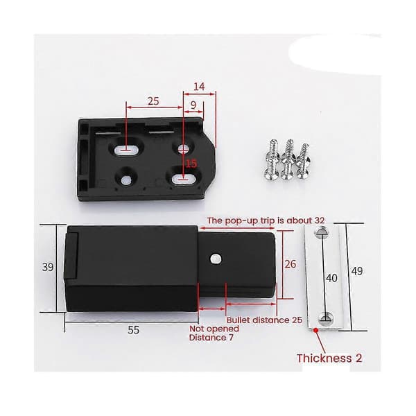Kraftig Push-to-Open Skab Hardware 2 stk. Magnetisk Push Lås & Lås Til Dør Touch Låse Rv C