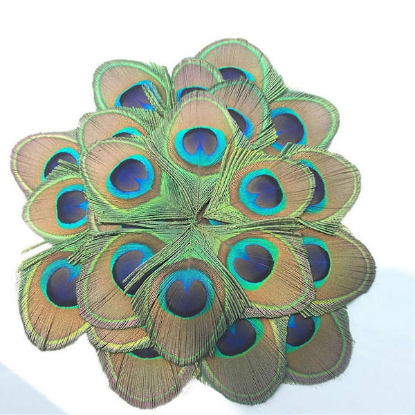 20 kpl Peacock Feather - Upea ja silmiinpistävä Peacock Eyes -kuvio, luonnonhöyheniä DIY- käsitöihin ja koristeluun (FMY) 20PCS
