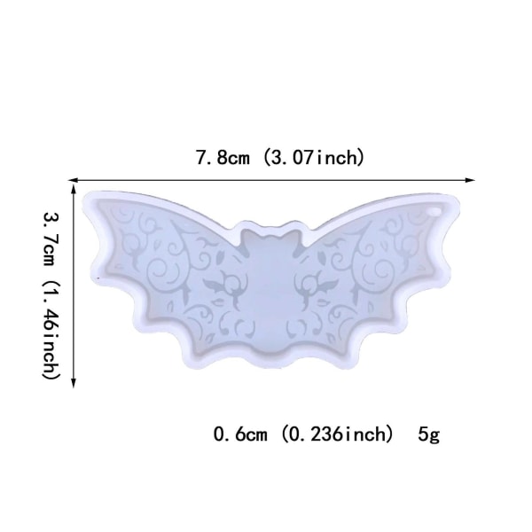 Halloween nøglering epoxyform DIY Halloween flagermus til nøglevedhæng silikoneform dekorativ silikoneform til rygsæk Lug  (FMY)