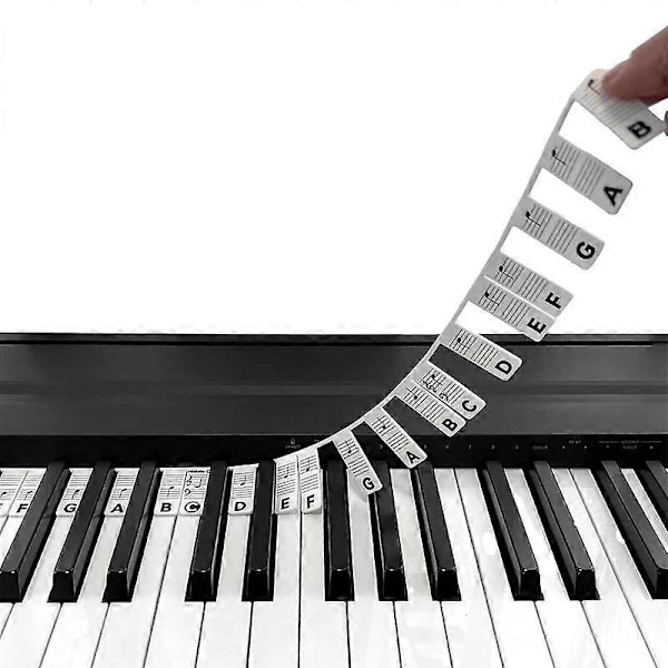Piano Noter Guide for Nybegynnere, Avtakbare Piano Keyboard Lærings Noter Etiketter, 88 Tangenter Full Størrelse, Ingen Klistremerker Nødvendig, Gjenbrukbar (FMY) color