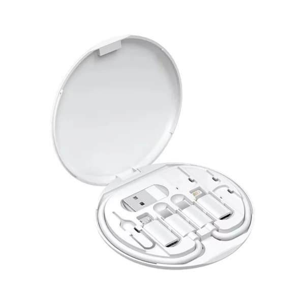 60W Multi USB C - TypeC -pikalataussovitinkaapelisarja USBC - Lightning-muunnossarja USB A & Type C - Micro/Type-C/Lightning (FMY) White