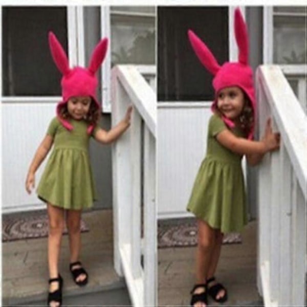 Bob's Louise Kaninørehatt Burgers Beanie Halloween Jul Kostyme Cosplay Kaninørehatt (FMY) Kid