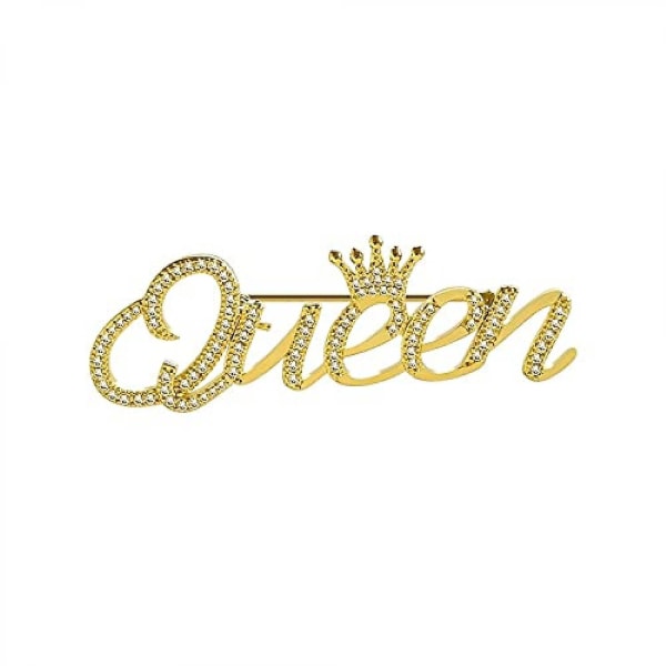 Queen Crown Broschnålar För Kvinnor Flickor Fest Mode Feminist Rhinestone Crystal Lapel Pin Accessories-----golden,wz-876 (FMY)