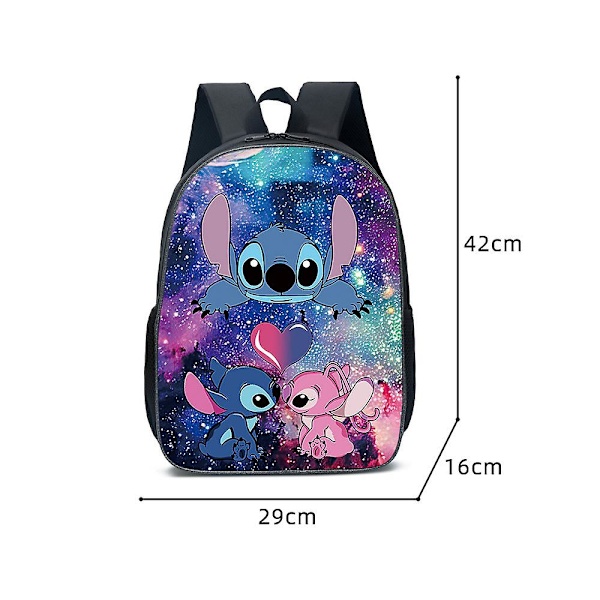 3 st Lilo & Stitch tema studenter ryggsäck crossbody lunchväska pennfodral set barn present (FMY) A