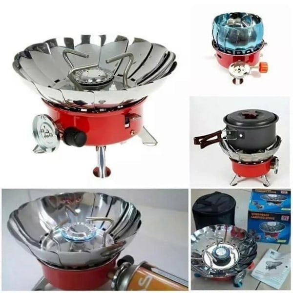 Bärbart gasolkök för utomhusbruk, picknick, camping, vandring, mini-spis, butanverktyg (FMY) Lotus shape