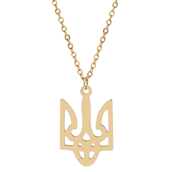 Ukraina Tryzub Halsband Ukrainska Symbol Smycken Legering Smycken Symbol Halsband (FMY) Gold-color