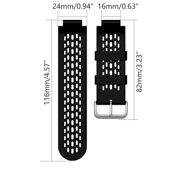 Til Approach S4/S2 Loop-justerbar armbånd silikone rem - Udskift ingen mellemrum rem  (FMY) Black