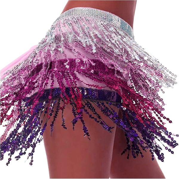 Pailletnederdel med gnistrende frynser Mode gnistrende nederdel kvastnederdel Glitternederdel Frilly-nederdel (FMY)