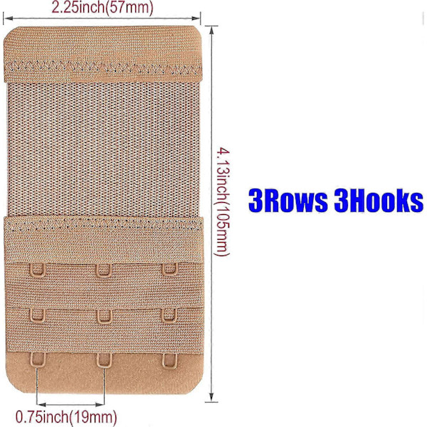 Rintaliivinsulkimet 3 Koukulla, Joustava Pehmeä Ja Mukava Rintaliivin Hihnansulkimet (FMY) Skin Color-6 Pcs Pack