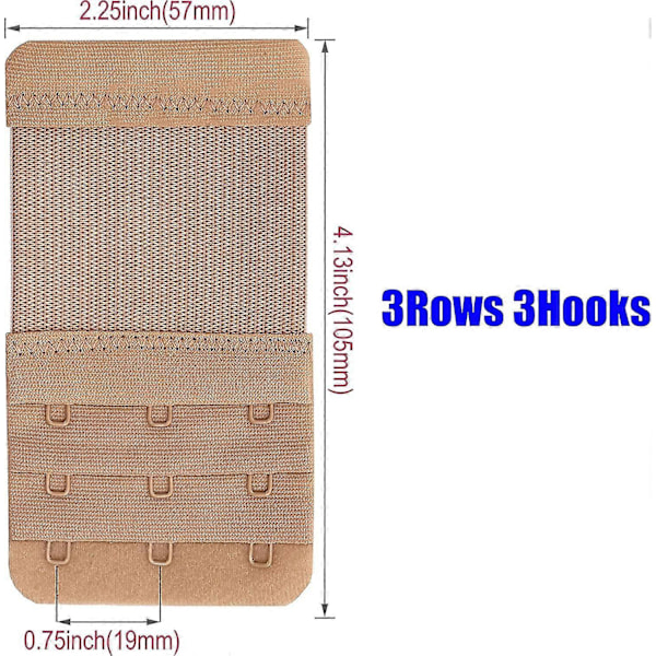 Rintaliivinsulkimet 3 Koukulla, Joustava Pehmeä Ja Mukava Rintaliivin Hihnansulkimet (FMY) White*Skin Color- 6 Pcs Pack