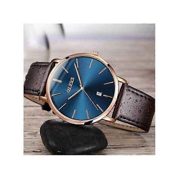 Ultratunn Quartz Klocka Herr OLEVS Lyx Roséguld Herrklocka (FMY)