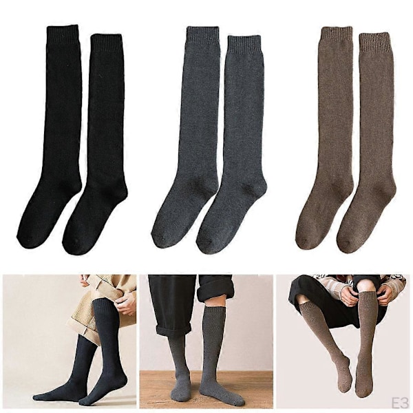 Paksut miesten polvisukat, pehmeät, koko 2 kpl Crew-sukka talviurheiluun unisex miehille (FMY) brown