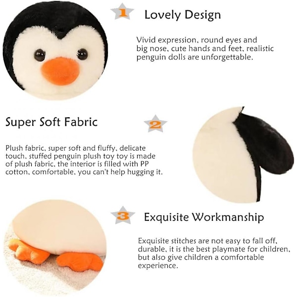 Plushdjur Pingvin, Gosig Leksak för Barn, Söta Pingvin Plushie Dockor, 8.7\" (FMY)