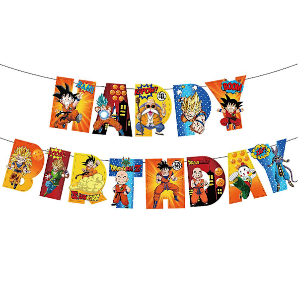Dragon Ball -ilmapallosetti syntymäpäiväjuhliin, Dragon Ball -kotikoristeet, lippupallo, kakun koristeet, koristeet lapsille (FMY)