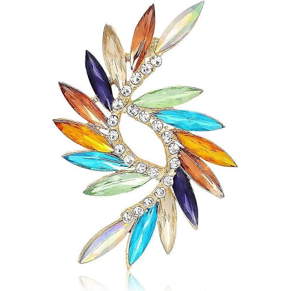 Brosch Nål för Kvinnor Blomma Brosch Elegant Simulerad Kristall Broscher - Färgglada (FMY)