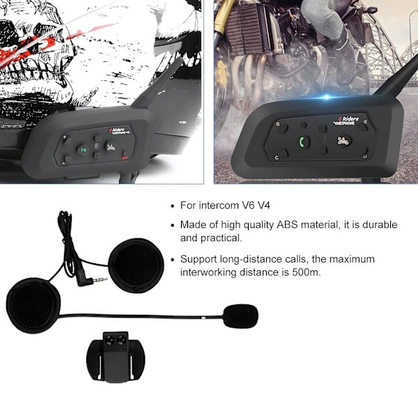 Öronkrok-headset för V4/V6 motorcykelintercom med universell parning, 3,5 mm jack - Ny (FMY)
