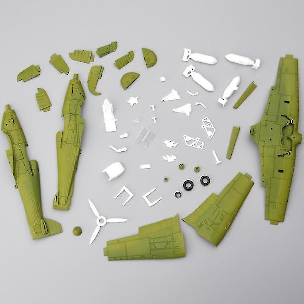 Spitfire Mörkgrön 4d DIY Fighter Montera Block Bygga Militärflygplan  (FMY)