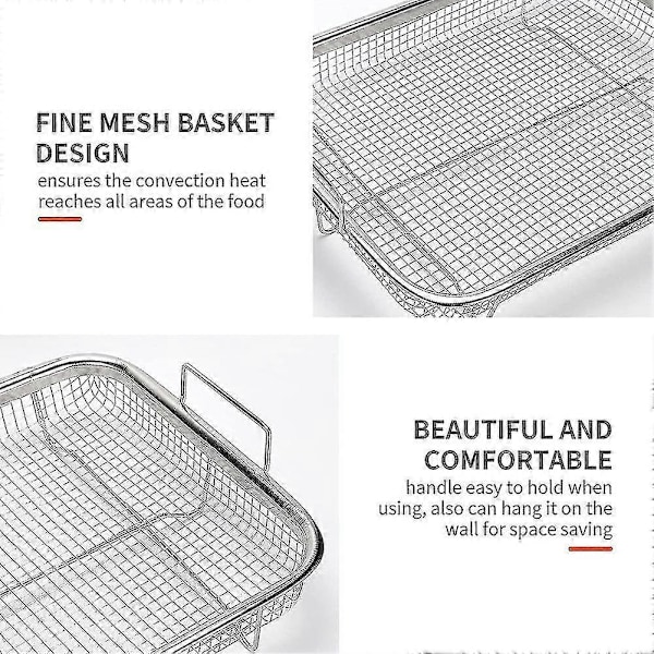 Air Fryer Kurv Til Ovn, Rustfrit Stål Grillkurv, Non-stick Mesh Kurv, Air Fryer Bakke Tråd (FMY)
