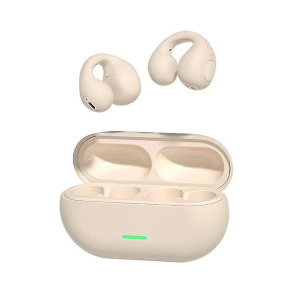 Tws Bluetooth 5.3 Trådlösa Benledningshörlurar T75 Klipp-Öra Musik Brusreducerande Headset Hd Samtal Sport Spel Hörlurar  (FMY) khaki