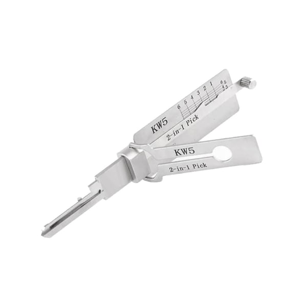 Lishi 2 i 1 verktyg KW5 för dörr civil låsöppnare handverktyg professionell låssmed hand T  (FMY) Silver