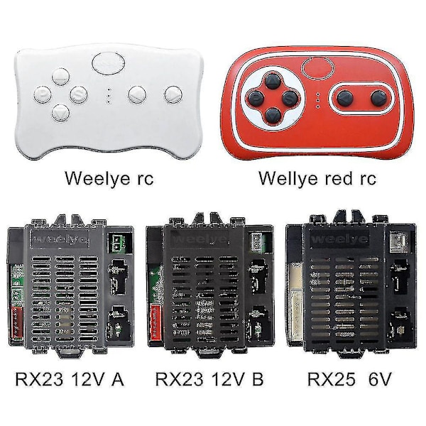 6V/12V RX23 RX18 for Wellye barnas elektriske bil 2.4G Bluetooth fjernkontrollmottaker med jevn startfunksjon leketøy - Yvan  (FMY) RX23 12V B
