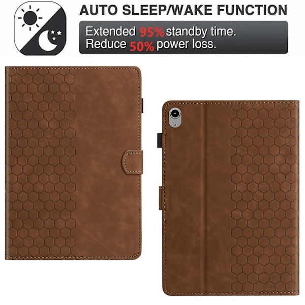 Präglat Läderfodral för iPad 10:e Gen 10.9 2022 (FMY) Brown