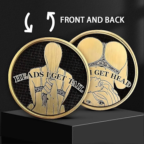 Rolig Mynt med Huvud och Svans, Dubbelsidig Lyckotoken, Huvud Jag Får Svans, Svans Jag Får Huvud, EDC Leksak Spranks Gåva för Män & Kvinnor (FMY) 1pcs