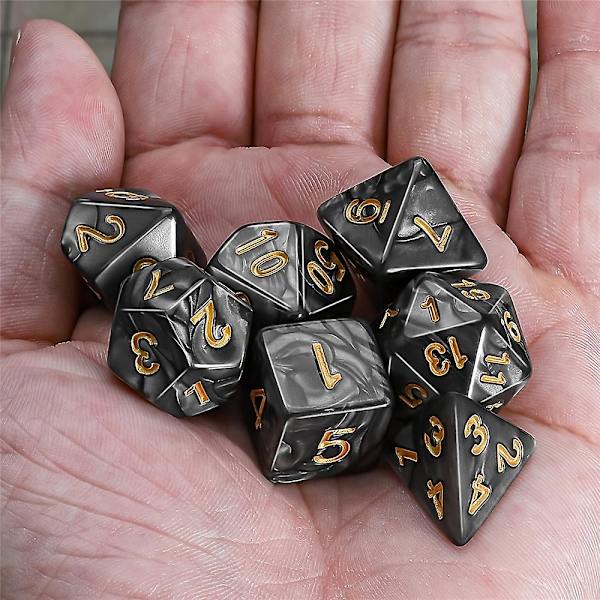 7 kpl/setti Polyhedral-nopat Monisivuinen Noppa Rpg Noppasetti Noppasetti Pakkaus Juhliin (FMY)