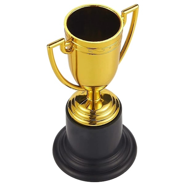 20 st Mini Plastguldkoppar för Fest Barn Tidig Inlärning Leksaker Priser Barn Trofé Belöning (FMY) gold   black