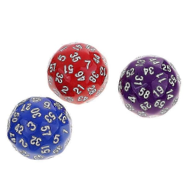 6x 60-sidet terninger D60 Polyhedral terninger til RPG brætspil (FMY)