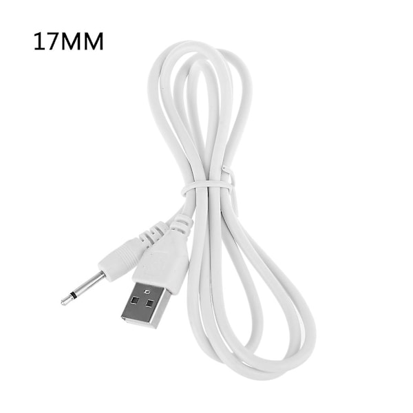 USB-ladekabel, Universal USB til 2,5 AUX Audio Mono Strømforsyning Lader 15/16/17/19mm Pin (FMY) 17mm