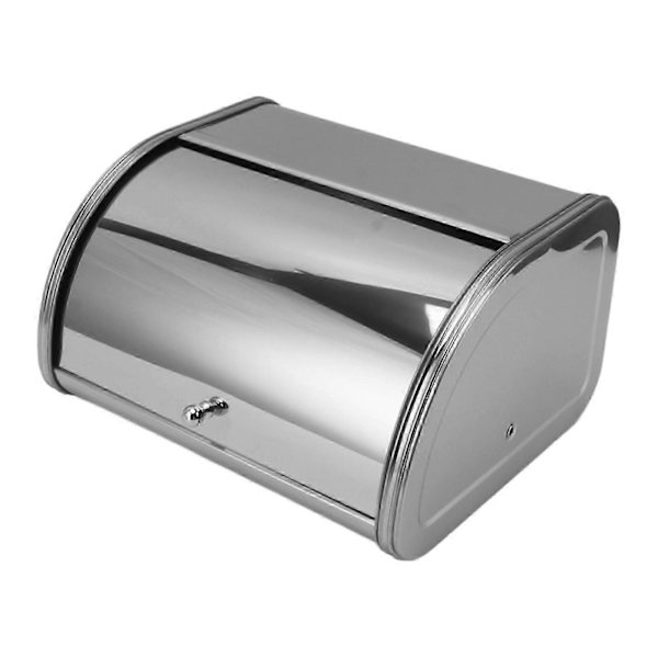 Brødboks Liten Flat Side Metall Oppbevaringsboks for Brød Kake Doughnut Kjeks Mat Servise Speiloverflate  (FMY)