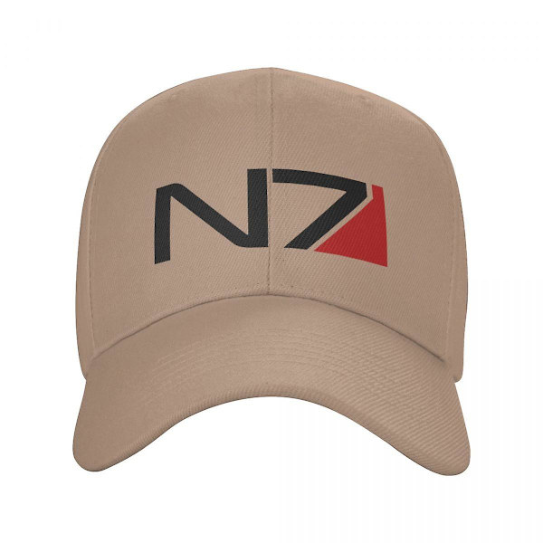 Mass Effect N7 Baseball-lippis Naiset Miehet Säädettävä Trucker Hat Urheilu (FMY) Khaki Trucker Hat