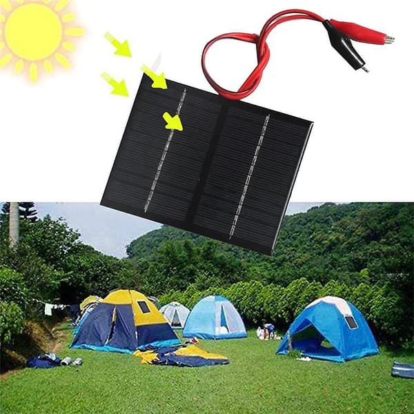 12V 1.5W solcellepanel med klipsesystem til opladning af batterier - polykrystallinsk solcellepanel til små apparater (FMY) Black