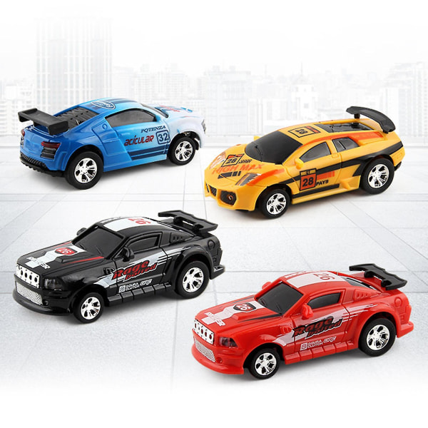 1 set Fjärrkontrollerad bil med vägspärrar Colaburkar Design Kreativ Simulering Racing Car Toy Kids Gift (FMY)