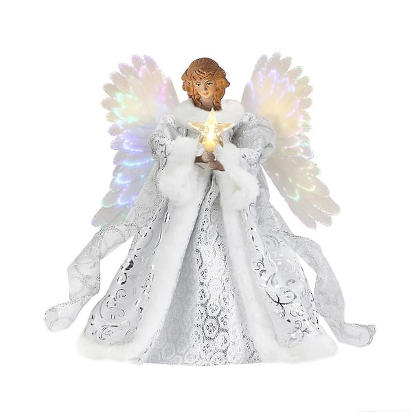 Juletrær Topper Usb Led Lys Engel Fe Julen Pynt Xmas Tre Topp Ornament (FMY) B