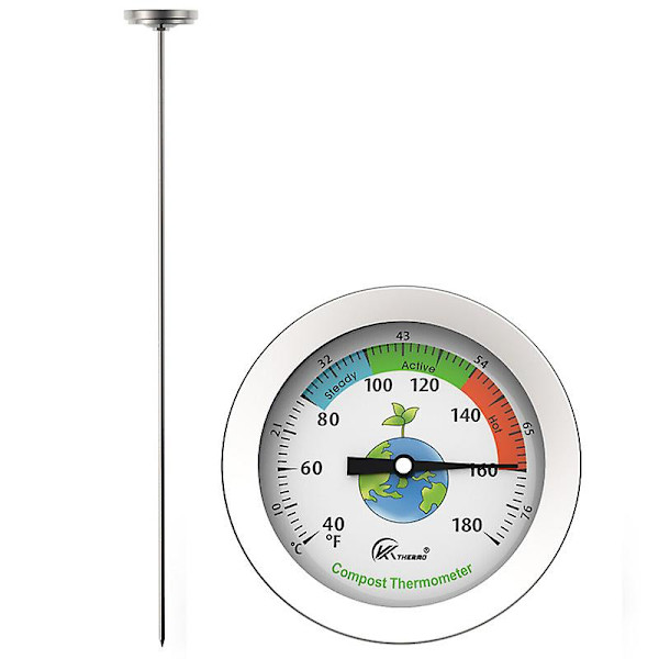 20 tommer stang baghave komposttermometer - 2 tommer diameter vandtæt anti-tåge jordtesttermometer (FMY)