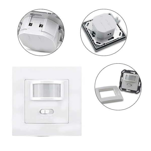 Infälld Rörelsedetektor Infraröd Pir Sensor Strömbrytare 140 Vit 110-240v Led Ny (FMY)