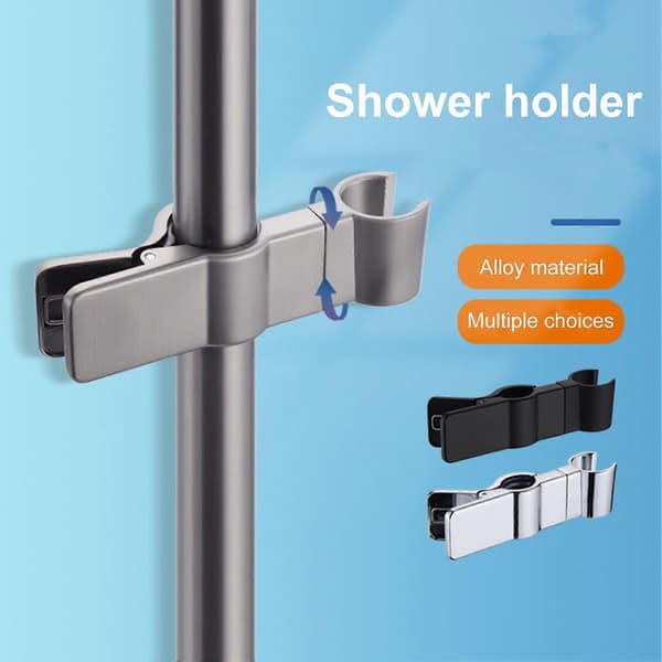 Universal Handduschhållare, Klippbar, Rotationsbar 35 Grader, Zink-Legering, Duschstativ (FMY) Silver