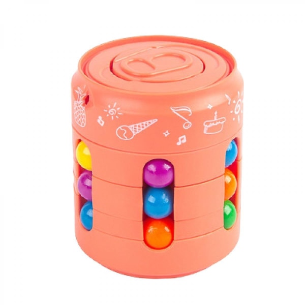 1 stycken burkar Magic Bean Cube fingertopsleksaker Spinner Roterande Leksaker Reliever Stress Leksaker Magic Rotating Bean Fidget Toy (FMY)