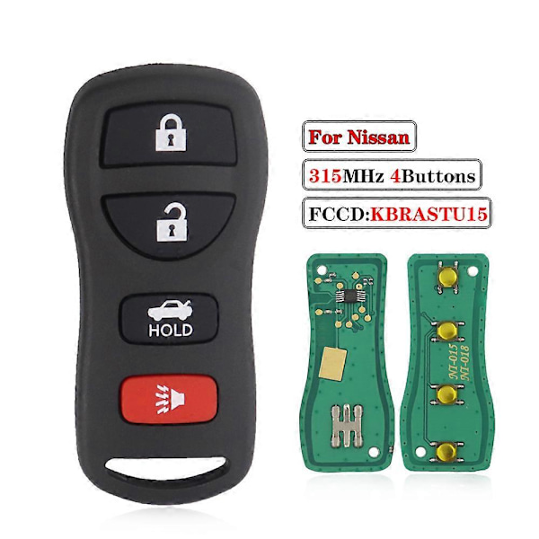 3/4 Knapp Nyckellös Fjärrkontroll Ersättning För Nissan Quest Tiida Livina X-Trail Paladin 2003 2004 2005 2006 (FMY) 3 Button