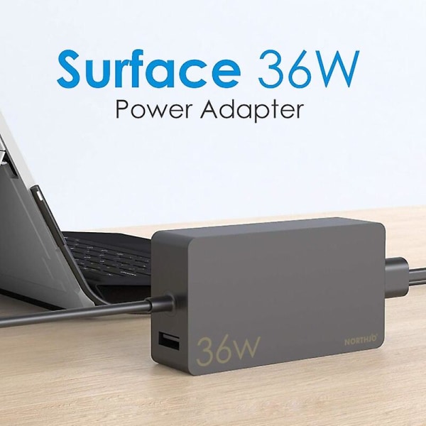 36w strømadapterlader for Microsoft Surface Go 1 2 3 - EU-kontakt (FMY)