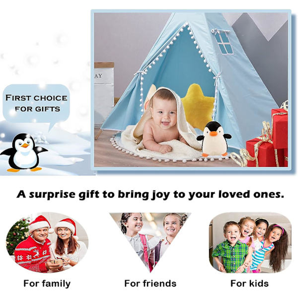 Penguinsoft Animal Baby Penguin Plussj Koselig Leke Dukke For Jenter Gutter, 11 Tommer (FMY)