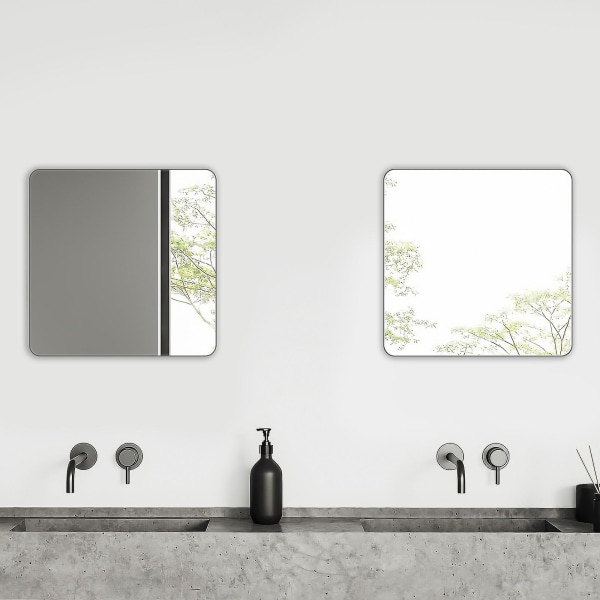 Selvklæbende spejl Selvklæbende spejlfliser 2 mm tykke akrylstift på vægspejlark Aftagelige spejlklistermærker til boligindretning (FMY) 30cm-11.81in