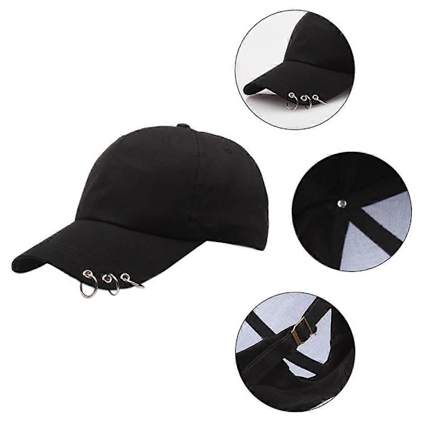 Säädettävän Koon Baseball-Lippis Ulkoilmakäyttöön Unisex Kiinteä Väri Hip Hop Isähattu (FMY) White