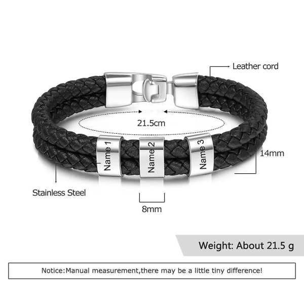 Unique Braided Black Cuff Leather Bracelet For Men With Elegant Stainless Steel Clasp  (FMY)