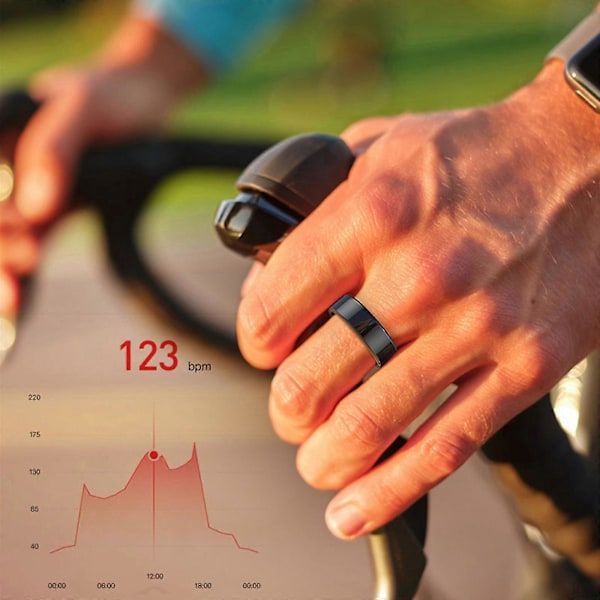 Blodtryks Smart Ring Sundhedstracker til Blodilt, Søvn, Hjerterytme, 100% Ny (FMY) black 10